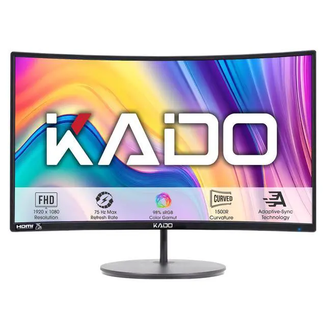 Alt view image 3 of 6 - 2-Pack Dual 27" Curved 1500R 1920x1080 75Hz FHD Computer Monitor | Dual Monitor Setup HDMI Office Gaming Hybrid, VESA Wall Mount Arm Mount Built-in Speakers, Panoramic Display Multi-tasking