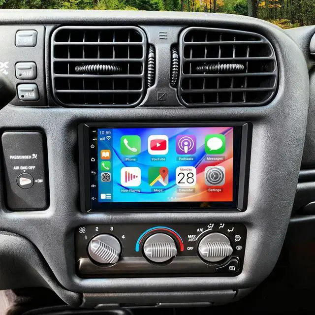 Main image of 2+64G 2 Din Car Stereo Upgrade for 2002 2003 2004 Chevrolet ZR2 S10 Android 14 Radio Replacement 7" IPS Touch Screen Head Unit w/Wireless CarPlay Android Auto GPS Navi Bluetooth WiFi FM RDS Camera