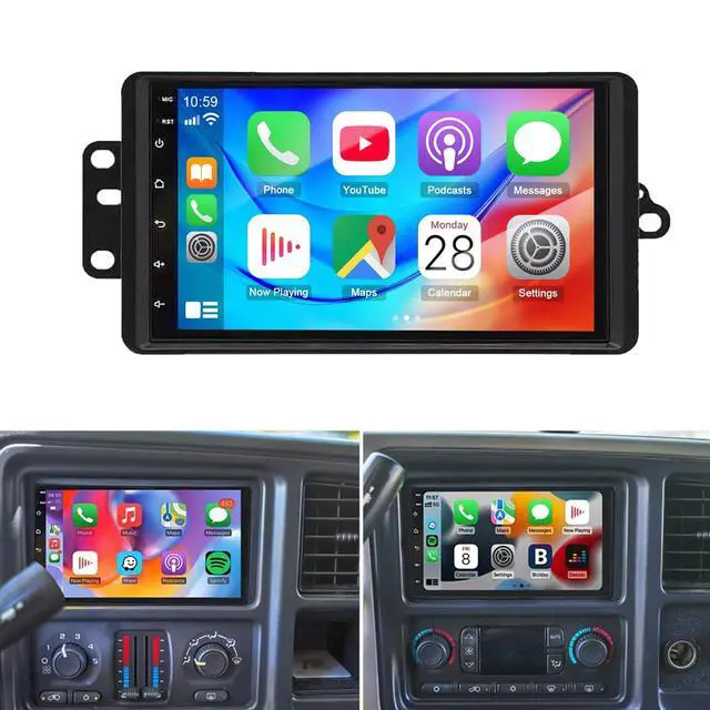 Alt view image 2 of 7 - 4+64G Double Din Car Stereo Upgrade for 2004-2006 Chevy Blazer Trailblazer Android 14 Radio Replacement 7" Touch Screen Head Unit w/Wireless CarPlay Android Auto GPS Navi Bluetooth WiFi FM RDS Camera