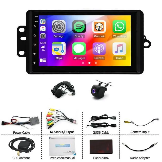 Alt view image 3 of 7 - 4+64G Double Din Car Stereo Upgrade for 2004-2006 Chevy Blazer Trailblazer Android 14 Radio Replacement 7" Touch Screen Head Unit w/Wireless CarPlay Android Auto GPS Navi Bluetooth WiFi FM RDS Camera