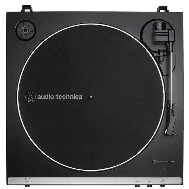 Alt view image 4 of 7 - AT-LP60X-GM Fully Automatic Belt-Drive Turntable 33-1/3 & 45 RPM -Gunmetal/Black Bundle with Deco Gear Master Guide, Vinyl Record Cleaning Kit, 12" Silicone Rubber Platter Mat