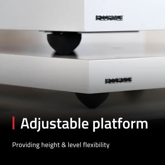 Alt view image 4 of 7 - IB40 Turntable Isolation Base Anti-Vibration Wood Platform for Enhanced Sound Clarity and Superior Damping with Height Adjustable Feet, Bubble Level, Universal Compatibility- Piano Black