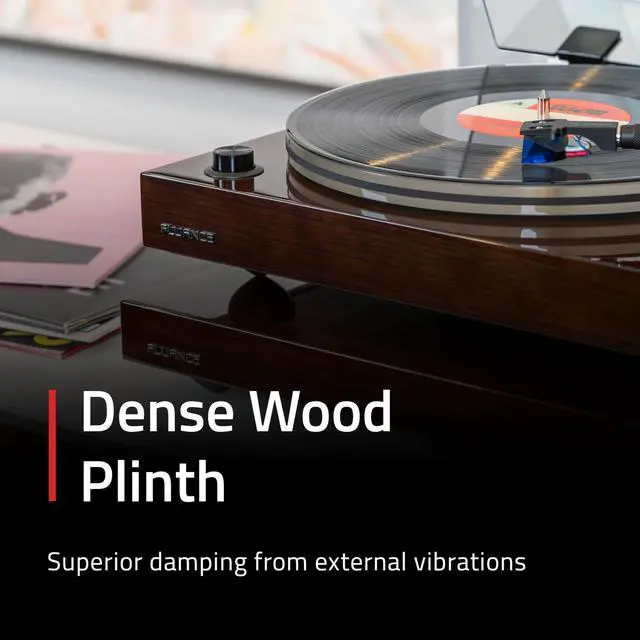 Alt view image 5 of 7 - IB40 Turntable Isolation Base Anti-Vibration Wood Platform for Enhanced Sound Clarity and Superior Damping with Height Adjustable Feet, Bubble Level, Universal Compatibility- Piano Black
