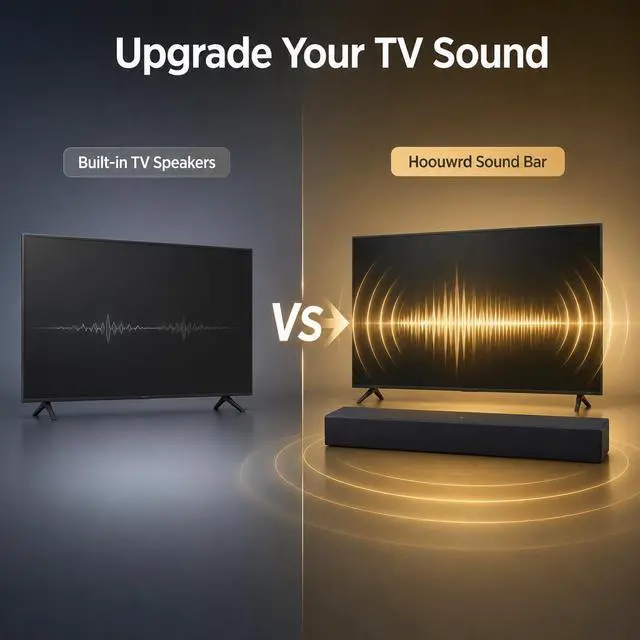 Alt view image 6 of 7 - Sound Bar for Smart TV with Built-in Woofer, 25.2" Compact 2.0ch Soundbar for TV with HDMI ARC, Optical, Bluetooth & NFC, Dolby Audio & DTS Decoding, Surround Sound for Bedroom & Home Office