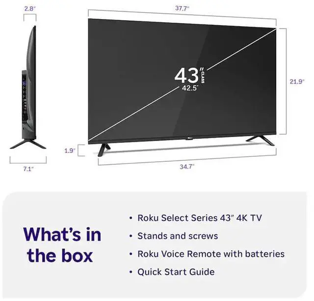 Alt view image 2 of 7 - 43" Select Series 4K Smart TV HDMI CPS Streaming Bundle 2026 | 43" 4K Smart TV with HDMI Cable, Streaming Bundle & 12 Month CPS