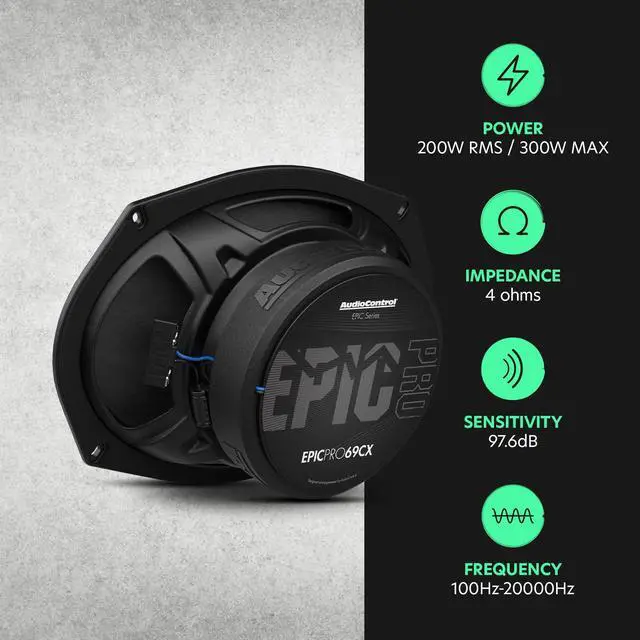 Alt view image 6 of 7 - EPICPRO69CX 6x9 300W Coaxial Car Audio Speakers Set (Pair) | 4 Ohms, Combined Midrange + Tweeter, Rear & Front Door Mounting for Vehicles & Truck, Full Range Pro High SPL Sound System