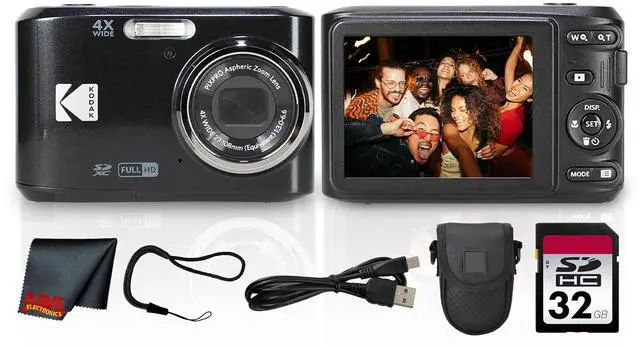 Main image of PIXPRO FZ45 16MP 4X Zoom Digital Camera (Black) (FZ45BK) Bundle | For Travel, Family & Everyday Photography | Wide-Angle Lens | Full HD Video | 4x Optical Zoom + 32GB Memory Card + Case