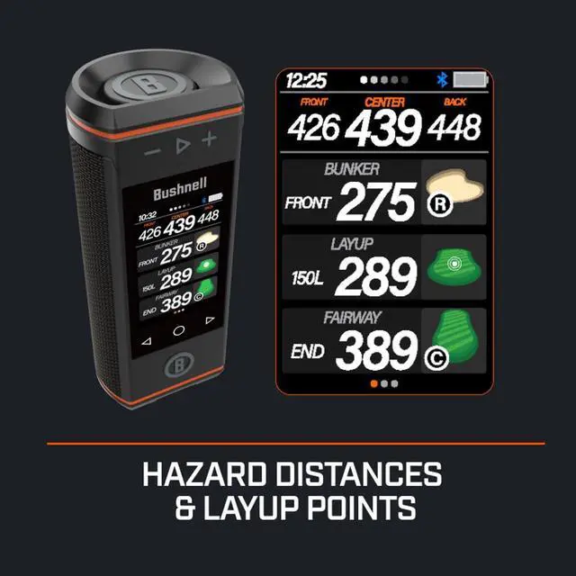 Alt view image 6 of 7 - Bushnell Golf Wingman HD GPS Speaker with Color Touchscreen, Audible and Visual Front/Center/Back with Powerful 360 Degree Audio, Hazard Distances. Full Hole View and Signature Series Power Bundle