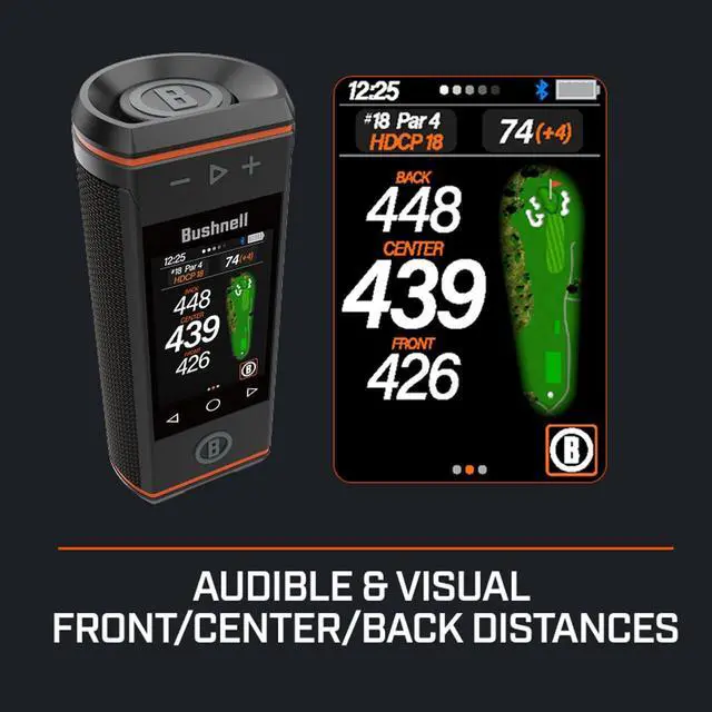 Alt view image 7 of 7 - Bushnell Golf Wingman HD GPS Speaker with Color Touchscreen, Audible and Visual Front/Center/Back with Powerful 360 Degree Audio, Hazard Distances. Full Hole View and Signature Series Power Bundle
