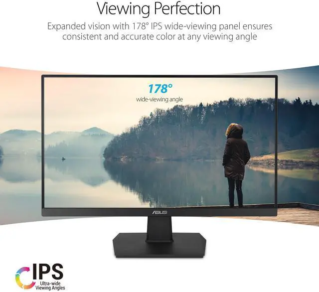 Alt view image 3 of 7 - 24 Inch Desktop Monitor - 75Hz, Full HD (1920x1080), IPS, Frameless, Adaptive-Sync, Eye Care, HDMI, D-Sub DVI-D - VA24EHE