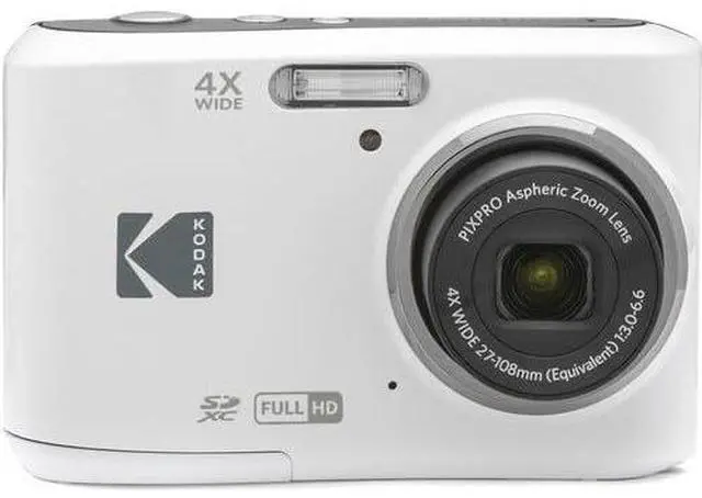 Alt view image 2 of 5 - Kodak PIXPRO FZ45 Digital Camera, 16MP Compact Point & Shoot, 4X Optical Zoom, 27mm Wide Angle Lens, 1080P Full HD Video, White + Camera Case & 32GB SD Card