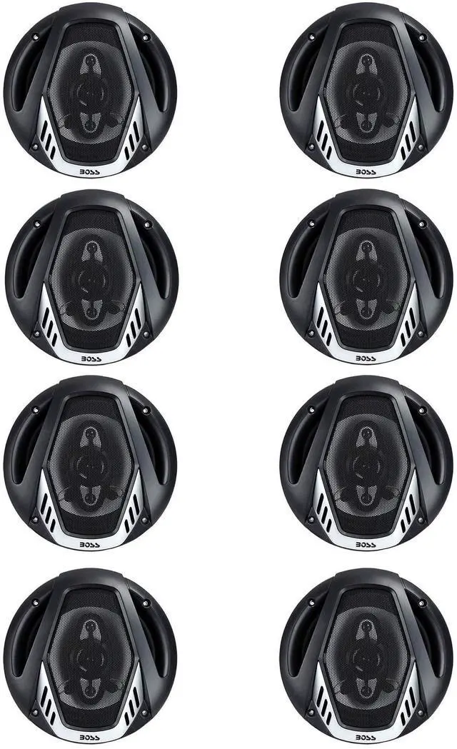 Main image of BOSS Audio MR6W 6.5" 180W Dual Cone Marine/Boat Speakers, White, 4 Pairs | Lightweight All-Purpose Design with Strap for Indoor & Outdoor Fitness, Exercise & Workouts
