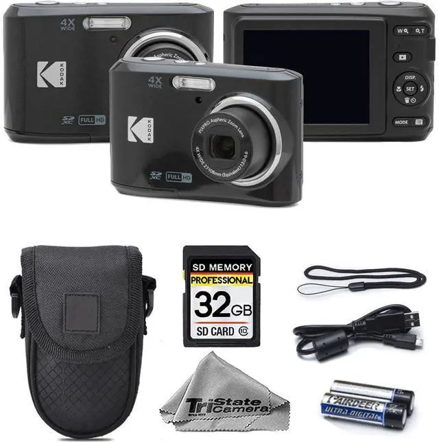 Main image of Kodak PIXPRO FZ45 Digital Camera, 16MP Compact Point & Shoot, 4X Optical Zoom, 27mm Wide Angle Lens, 1080P Full HD Video, Black + Camera Case & 32GB SD Card