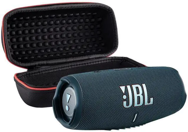 Main image of Charge 5 Wireless Bluetooth Speaker (Blue) | Rugged IP67 Waterproof Outdoor Audio with Deep Bass & 20H Playtime | Includes Protective Travel Case for Beach, Hiking, Camping, and More