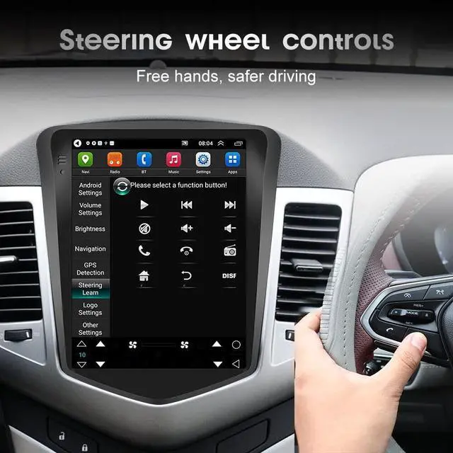 Alt view image 3 of 7 - Car Radio Stereo for Chevy Cruze 2009 2010 2011 2012 2013 2014 2015 Android 13 9.7 Inch Screen Car in-Dash GPS Navigation RAM 2GB ROM 64GB with Carplay WiFi Free Camera