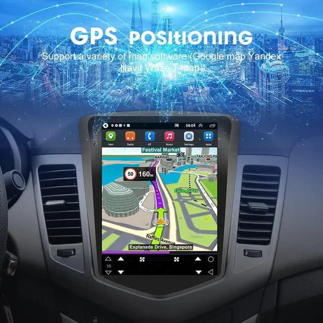 Alt view image 5 of 7 - Car Radio Stereo for Chevy Cruze 2009 2010 2011 2012 2013 2014 2015 Android 13 9.7 Inch Screen Car in-Dash GPS Navigation RAM 2GB ROM 64GB with Carplay WiFi Free Camera