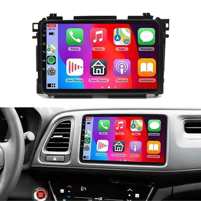 Alt view image 2 of 6 - 2+64G Double Din Car Radio for Honda Vezel XRV HRV 2014-2019 Head Unit, 9 inch Touch Screen Honda Vezel Car Radio with Wireless Carplay GPS Navigation Bluetooth FM RDS WiFi AHD Backup Camera