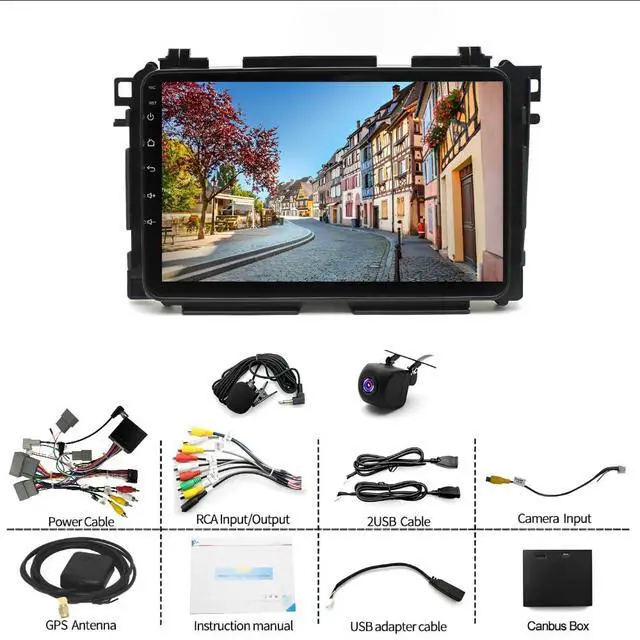 Alt view image 3 of 6 - 2+64G Double Din Car Radio for Honda Vezel XRV HRV 2014-2019 Head Unit, 9 inch Touch Screen Honda Vezel Car Radio with Wireless Carplay GPS Navigation Bluetooth FM RDS WiFi AHD Backup Camera