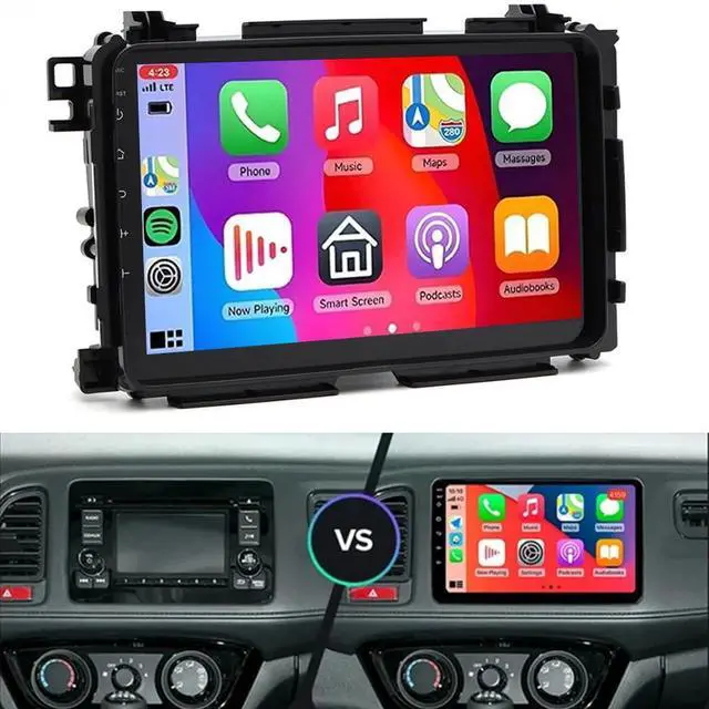 Alt view image 4 of 6 - 2+64G Double Din Car Radio for Honda Vezel XRV HRV 2014-2019 Head Unit, 9 inch Touch Screen Honda Vezel Car Radio with Wireless Carplay GPS Navigation Bluetooth FM RDS WiFi AHD Backup Camera