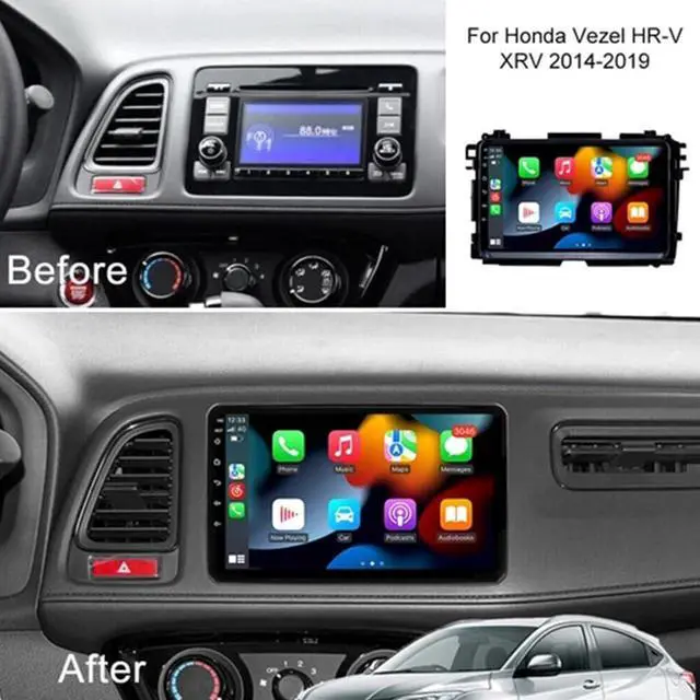Alt view image 6 of 6 - 2+64G Double Din Car Radio for Honda Vezel XRV HRV 2014-2019 Head Unit, 9 inch Touch Screen Honda Vezel Car Radio with Wireless Carplay GPS Navigation Bluetooth FM RDS WiFi AHD Backup Camera