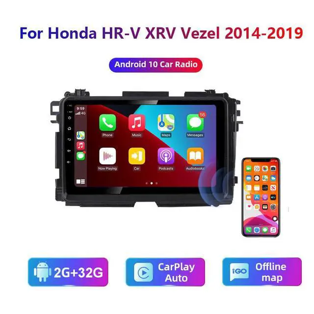 Alt view image 6 of 6 - Android 14 Car Radio for Honda Vezel XRV HRV 2014-2019 Head Unit, 9 inch Touch Screen Honda Vezel Double Din Radio with Wireless Carplay GPS Navigation Bluetooth FM RDS WiFi AHD Backup Camera, 2+32G
