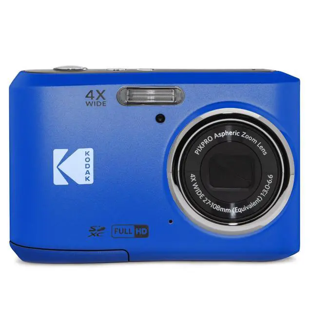 Alt view image 7 of 7 - PIXPRO FZ45 Friendly Zoom 16MP Digital Camera, Blue, with 32GB Memory Card and Camera Bag, 4X Optical Zoom, 27mm Wide Angle Lens, 1080p Full HD Video, 2.7" LCD, AA Battery Powered