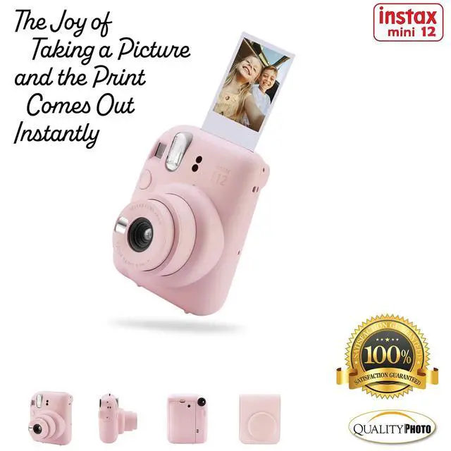 Alt view image 4 of 7 - Instax Mini 12 Instant Camera with Case, Decoration Stickers, Frames, Photo Album and More Accessory kit (Blossom Pink)