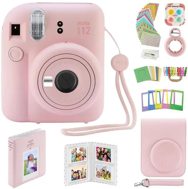 Main image of Instax Mini 12 Instant Camera with Case, Decoration Stickers, Frames, Photo Album and More Accessory kit (Blossom Pink)