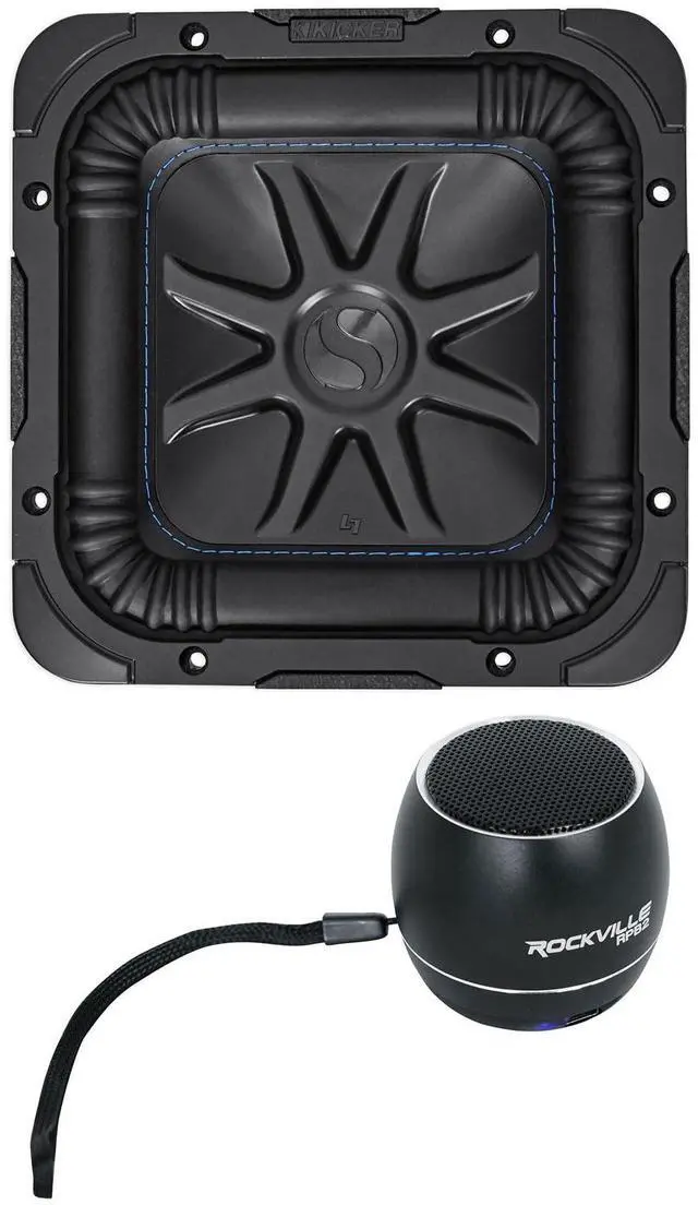 Main image of Bundle: (1) Kicker L7S84 8" 900 Watt Solobaric L7S Car Audio Subwoofer Solo-baric Bundle with (1) Rockville RPB2-BLACK Handheld Wireless Portable Bluetooth Speaker Great Sound (2 Items)