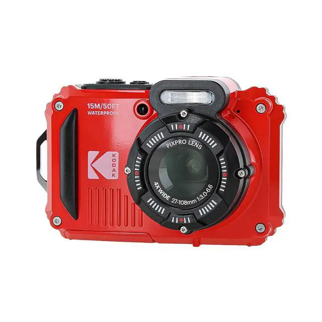 Alt view image 2 of 6 - PIXPRO WPZ2 Rugged Waterproof Shockproof Dustproof WiFi Digital Vlogging Camera 16MP (Red) Bundle with 64GB Memory Card + Vlogger Tripod + Bag + Cleaning Kit + More Accessories