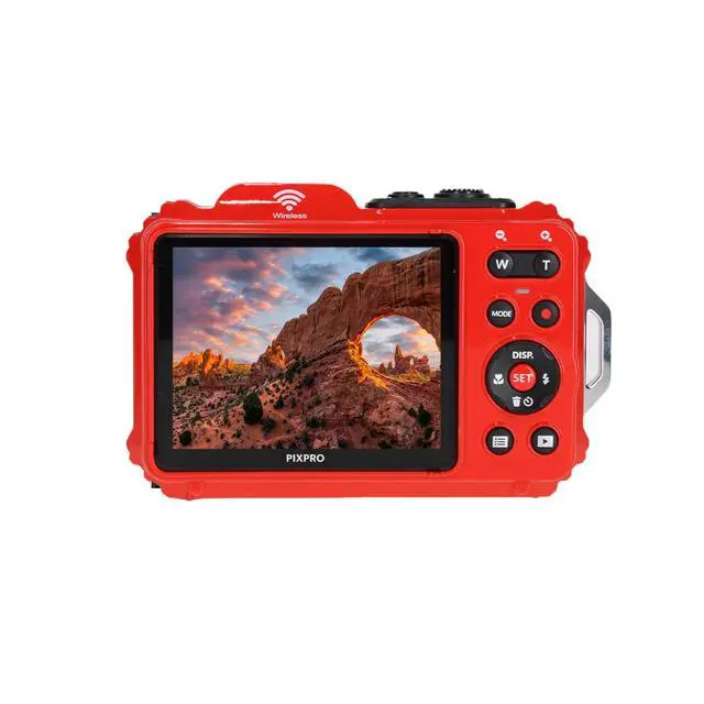 Alt view image 3 of 6 - PIXPRO WPZ2 Rugged Waterproof Shockproof Dustproof WiFi Digital Vlogging Camera 16MP (Red) Bundle with 64GB Memory Card + Vlogger Tripod + Bag + Cleaning Kit + More Accessories