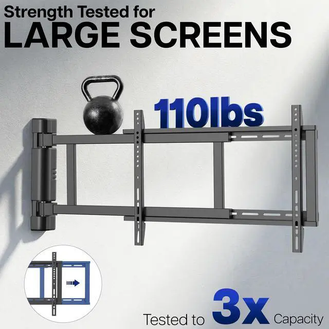 Alt view image 5 of 7 - Steel Low Profile Electric TV Wall Mount for 32 to 75 inch LCD LED Plasma Screens, Motorized Swing TV Bracket with 90 Degree Swivel, MOUNT-E-WM075