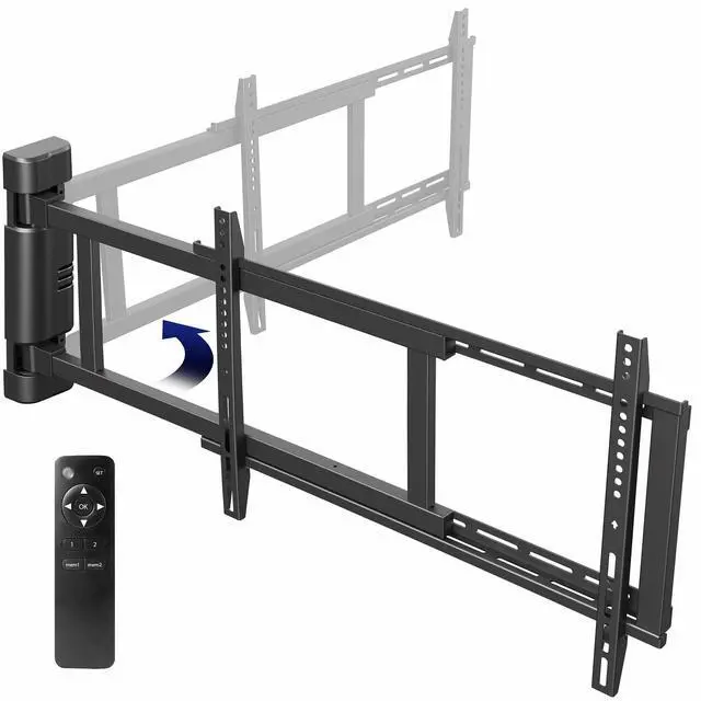 Main image of Steel Low Profile Electric TV Wall Mount for 32 to 75 inch LCD LED Plasma Screens, Motorized Swing TV Bracket with 90 Degree Swivel, MOUNT-E-WM075