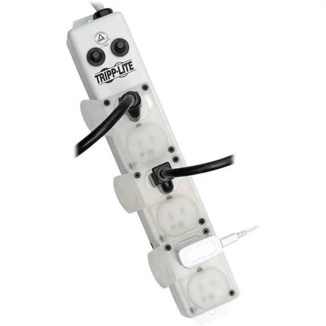 Alt view image 4 of 5 - Outlet Strip, Hospital Grade, 6 5-15R-HG, 5-15P-HG, 7 ft., White PS-607-HG-OEM - 1 Each
