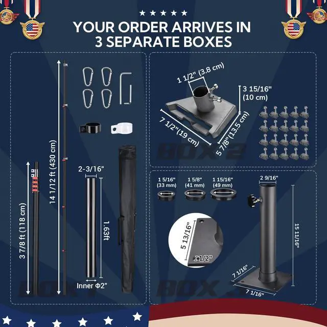 Alt view image 7 of 7 - EZ GO 14ft Starlink Gen 3 Pole and Ground Mount Kit with Deck Mount | & Starlink Standard Adapter Aluminum Telescoping Starlink Pole for Home Outdoor Backyard, Black