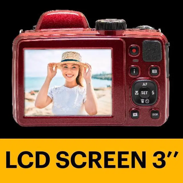 Alt view image 4 of 7 - PIXPRO AZ425 20MP Digital Camera, 42x Optical Zoom, OIS, Red | 1080p Full HD Video, 24mm Wide Angle Lens, 3 Inch LCD, Bridge Camera, Li-Ion Battery, Wildlife and Sports