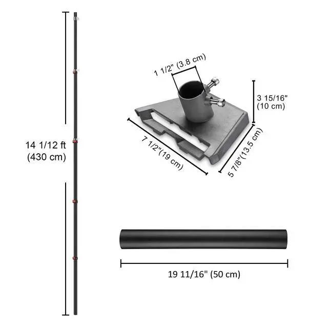 Alt view image 6 of 7 - EZ GO Starlink Gen 3 Ground Pole Mount Kit with Pipe Adapter 14FT | Telescopic Starlink Aluminum Flagpole for Backyard Tailgate Outdoor RV Camping Black