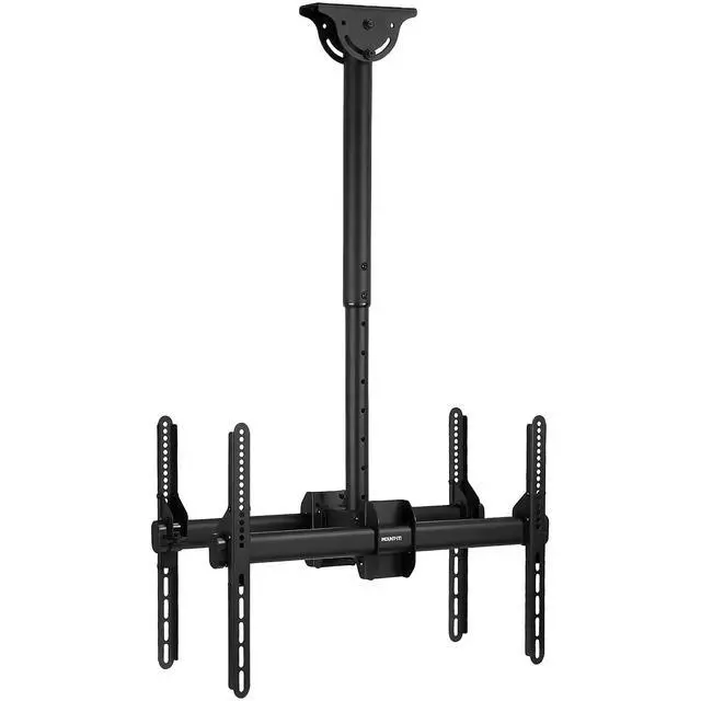 Alt view image 2 of 7 - Dual TV Ceiling Mount Bracket for 3277" Flat Screen TVs Back-to-Back Hanging Bracket for 2 TVs, Telescoping Pole, 360° Swivel & Tilt, Vaulted, Sloped & Angled Ceiling Compatible