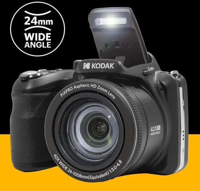 Alt view image 5 of 7 - PIXPRO AZ425 20MP Digital Camera, 42x Optical Zoom, OIS, Black | 1080p Full HD Video, 24mm Wide Angle Lens, 3 Inch LCD, Bridge Camera, Li-Ion Battery, Wildlife and Sports