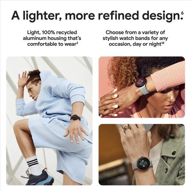 Alt view image 3 of 7 - Pixel Watch 2 (Previous Model) with the Best of Fitbit - Heart Rate Tracking, Stress Management, Safety Features - Android Smartwatch - Champagne Gold Aluminum Case - Hazel Active Band - LTE