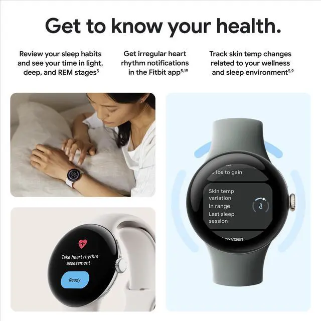 Alt view image 5 of 7 - Pixel Watch 2 (Previous Model) with the Best of Fitbit - Heart Rate Tracking, Stress Management, Safety Features - Android Smartwatch - Champagne Gold Aluminum Case - Hazel Active Band - LTE