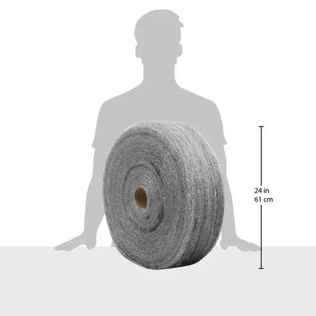 Alt view image 6 of 7 - GMT 105045 Industrial-Quality Steel Wool Reel, #2 Medium Coarse; 5-lb. Reel (Case of 6); Clean & Remove Grime on Porcelain, Glass, and Metal Surfaces