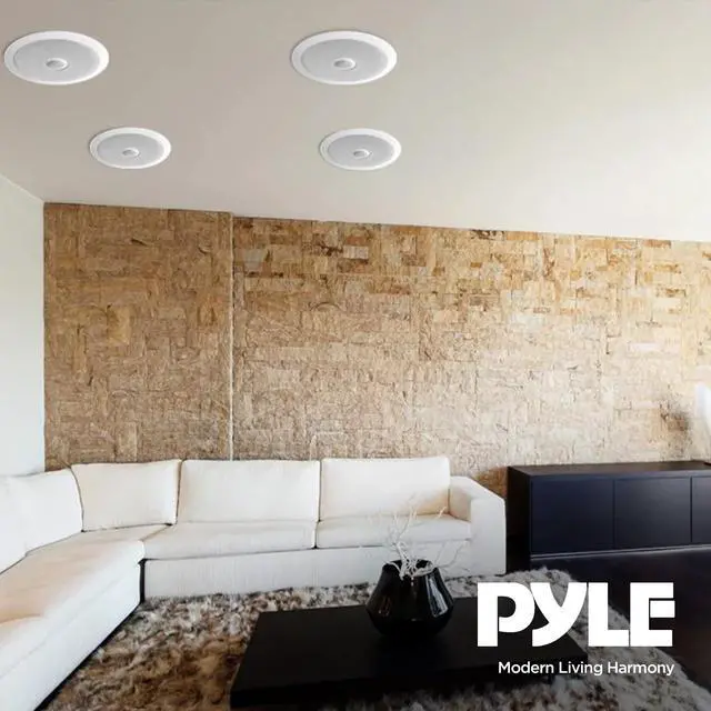 Alt view image 5 of 7 - PDIC Series 8 Inch 250 Watts 4.8 Ohms Round Flush Mount Wall and Ceiling Home Speakers with Directable 0.5 Inch Polymer Dome Tweeter, Pack of 8