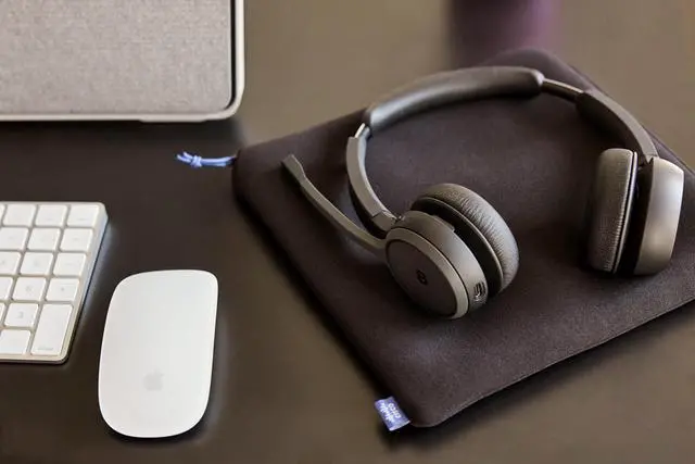 Alt view image 2 of 5 - Headset 721, Wireless Single On-Ear Bluetooth Headphones, Webex Button, USB-A HD Bluetooth Adapter, Soft Case, Carbon Black, 2-Year Limited Liability (HS-WL-721-BUNA-C)