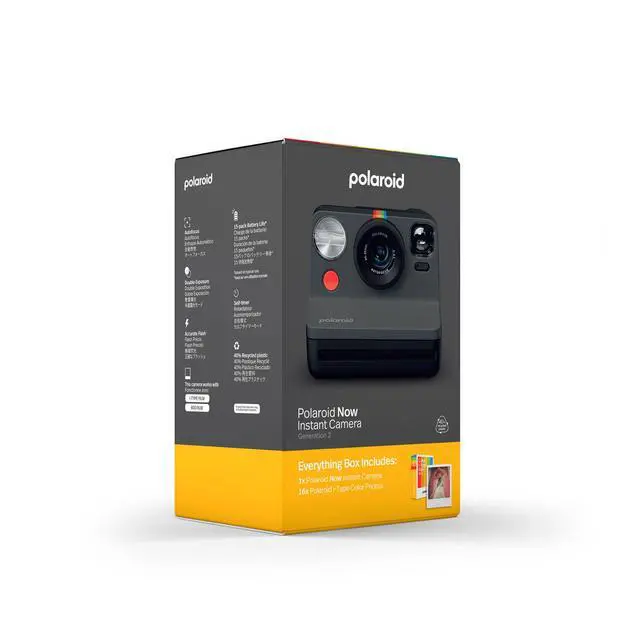 Alt view image 5 of 7 - Now 2nd Generation I-Type Instant Camera + Film Bundle - Now Black Camera + 16 Color Photos (6248)- Black | 16 Color Photos (6248)