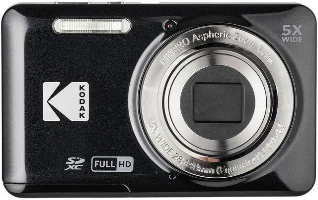 Alt view image 2 of 7 - PIXPRO FZ55 Digital Camera (Black) | 16MP Sensor, 5X Optical Zoom, 28mm Wide-Angle Lens & Full HD Video | Great for Travel & Beginner Photography (FZ55BK) + 128GB Card + Case + Cleaning Cloth
