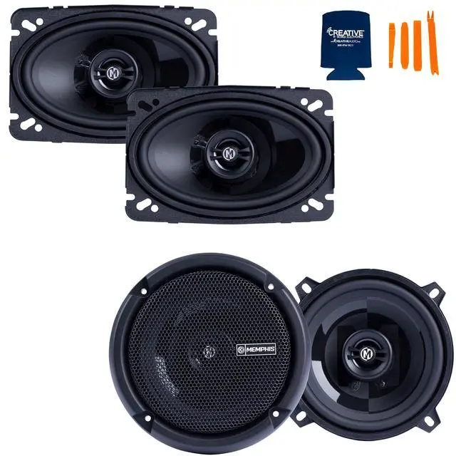 Alt view image 2 of 7 - 1 Pair of PRX46 4x6 Coaxial and 1 Pair of PRX5 5" Coaxial Power Reference Series Speakers