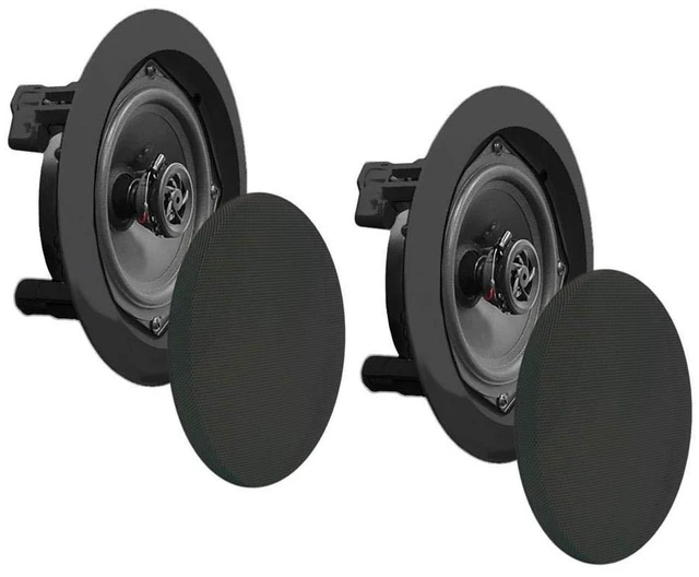 Alt view image 6 of 7 - PDIC81RDBK 8 Inch 250 Watts Flush in-Wall in-Ceiling Black Speakers, with 2 Way Stereo Sounds, Ideal for Custom Installations, Pack of 4