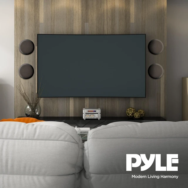 Alt view image 4 of 7 - PDIC81RDBK 8 Inch 250 Watts Flush in-Wall in-Ceiling Black Speakers, with 2 Way Stereo Sounds, Ideal for Custom Installations, Pack of 4