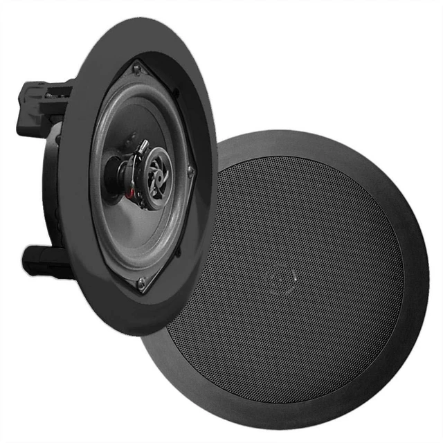 Alt view image 7 of 7 - PDIC81RDBK 8 Inch 250 Watts Flush in-Wall in-Ceiling Black Speakers, with 2 Way Stereo Sounds, Ideal for Custom Installations, Pack of 4